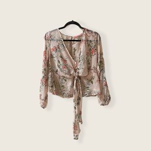 Sheet pink flowy top